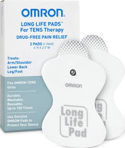 Omron almohadillas pack frontal mostrando diseño mariposa y beneficio duradero