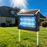 OnBeam zapper front view showing unit protecting patio