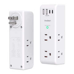 One Beat front view of extender showing six AC outlets and four USB ports, organized charging