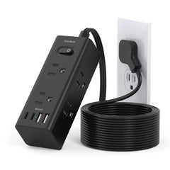 One Beat front view showing six outlets and four USB ports for organized charging