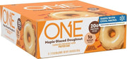 ONE front packaging showing maple glazed doughnut flavor and protein count