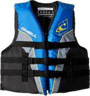 O'NEILL chaleco frontal mostrando cierres y colores, seguridad visible