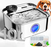 oneisall fountain front view showing stainless-steel bowl and capacity, ensures steady hydration