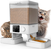 oneisall front view dual feeder showing two bowls and dispenser — clear portioning benefit