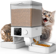 oneisall front view dual feeder showing two bowls and dispenser — clear portioning benefit