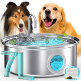 oneisall front view fountain showing large bowl and sleek finish benefiting multi‑pet homes