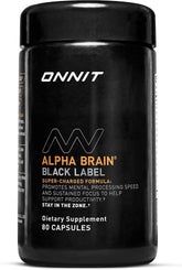 ONNIT Black Label front bottle showing branding and premium focus benefits
