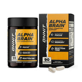 ONNIT Alpha Brain front bottle showing label and 90-count for clarity