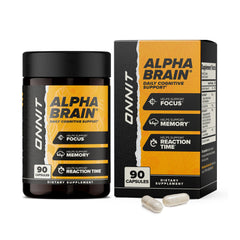 ONNIT Alpha Brain front bottle showing label and 90-count for clarity