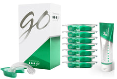 Opalescence box front showing seven treatments and toothpaste for easy whitening