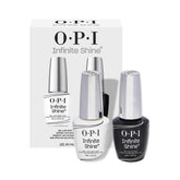 OPI duo pack frontal mostrando base y top coat para acabado profesional