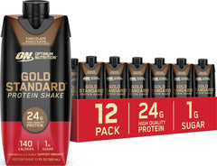 Optimum Nutrition botella frontal sabor chocolate mostrando envase y conveniencia