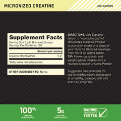 Optimum Nutrition cuchara con 5 g de creatina lista para uso y fácil dosificado