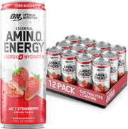 Optimum Nutrition front can Juicy Strawberry showing label and benefits