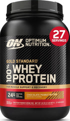 Optimum Nutrition envase frontal chocolate mantequilla de maní, sabor atractivo y nutritivo
