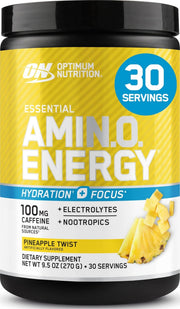 Optimum Nutrition frontal del envase Pineapple Twist que muestra presentación y 30 servicios