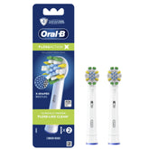 Oral-B caja frontal del pack de 2 recambios mostrando el diseño y marca, facilita compra segura