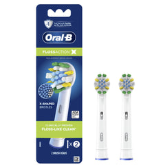 Oral-B caja frontal del pack de 2 recambios mostrando el diseño y marca, facilita compra segura