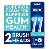 Oral-B vista frontal del cabezal pack de 2 mostrando diseño redondo y tamaño