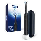 Oral-B vista frontal del cepillo en negro, limpieza eficaz