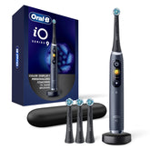 Oral-B iO Series 9 front view showing sleek black handle and display, professional feel