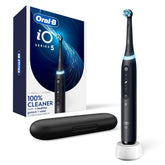 Oral-B iO5 front view showing sleek black handle and brush head for confident clean