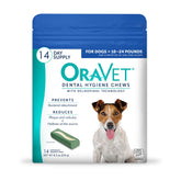 OraVet paquete frontal mostrando 14 masticables y beneficios de higiene