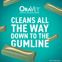 ORAVET close-up of single chew texture demonstrating plaque removal