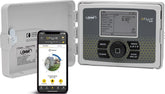 Orbit B-hyve vista frontal con controles visibles y facilidad de uso