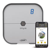 Orbit B-hyve front panel showing controls and compact design for easy indoor installation