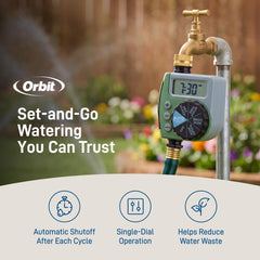 Orbit pantalla LCD grande mostrando horario fácil de leer