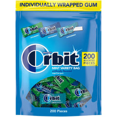 Orbit opened bag with visible wrapped pieces highlighting convenience and portion control