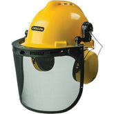 Oregon helmet front view showing bright yellow shell and vents for clear visibility