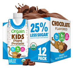 Orgain batido chocolate frontal mostrando envase y beneficio nutritivo