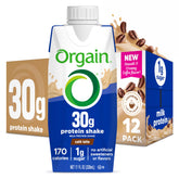 Orgain café latte front packaging showing clean coffee-protein benefit
