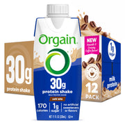 Orgain café latte front packaging showing clean coffee-protein benefit