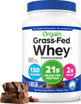 Orgain front packaging showing creamy chocolate and clean-ingredient benefit