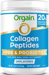 Orgain product front tub showing label and benefits