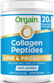 Orgain product front tub showing label and benefits