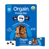 Orgain envase frontal mostrando 12 barritas y aspecto atractivo