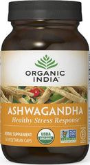 ORGANIC INDIA vista frontal del envase destacando formato y beneficios