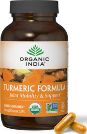 ORGANIC INDIA frontal del envase mostrando marca y cantidad 180 cápsulas — confianza