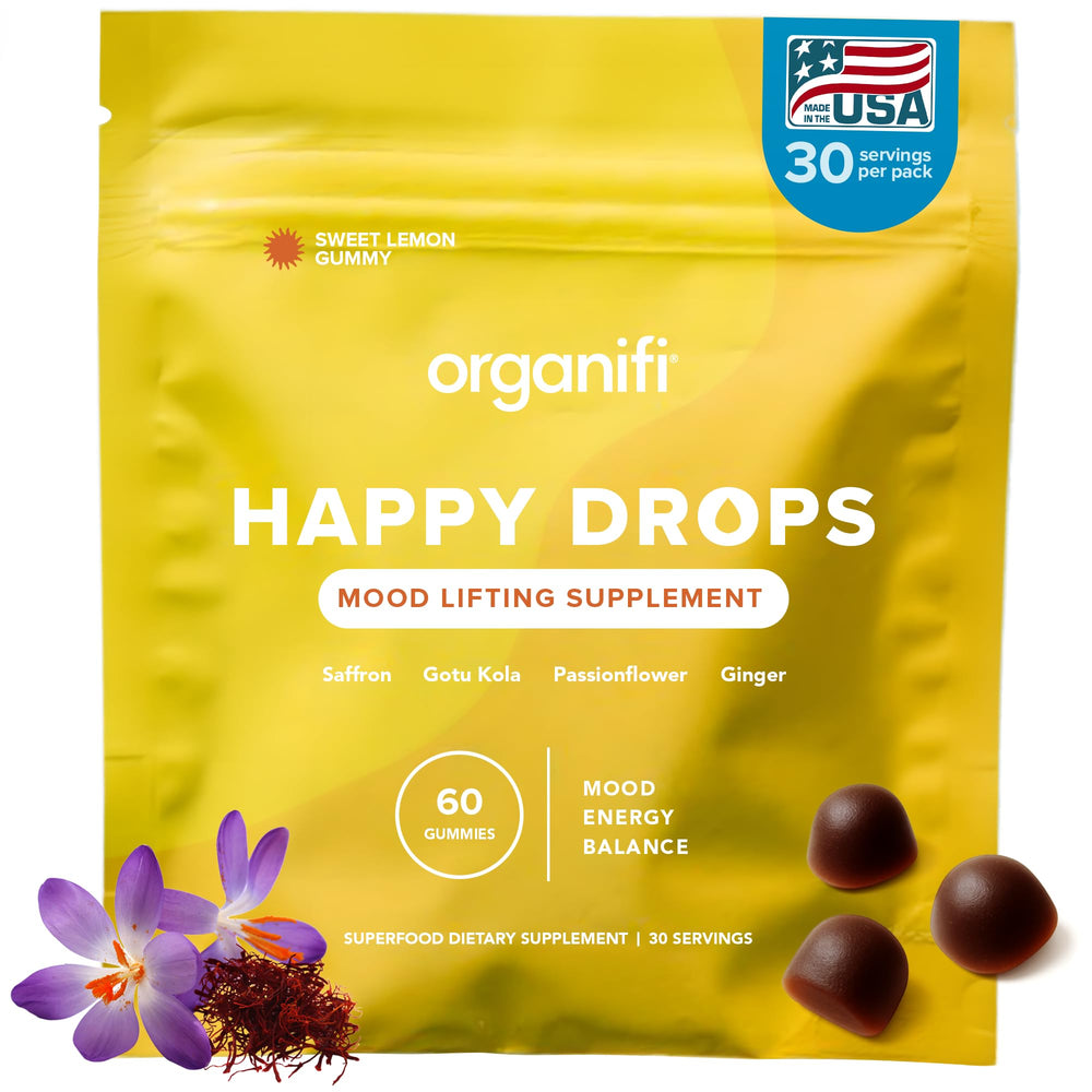 Organifi frontal del empaque mostrando bolsita y beneficios visibles