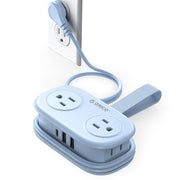 ORICO regleta frontal mostrando 4 enchufes y puertos USB para carga múltiple rápida
