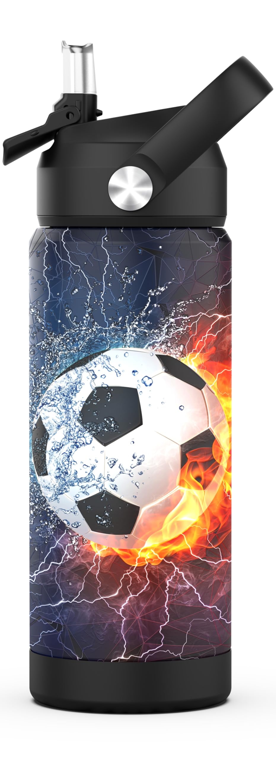 Ospivso botella frontal mostrando diseño escolar y cierre seguro