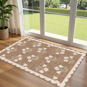 Othilic front-facing floral entry rug showcasing boho tan design and welcome appeal