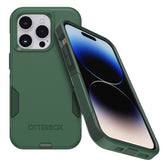 OtterBox Commuter vista frontal en verde Trees Company, protección elegante