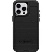 OtterBox Defender frontal para iPhone 15 Pro Max mostrando ajuste preciso y protección completa