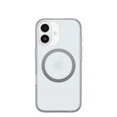 OtterBox Symmetry Series frontal transparente mostrando el iPhone 17 y su diseño visible