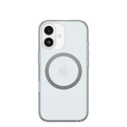 OtterBox Symmetry Series frontal transparente mostrando el iPhone 17 y su diseño visible